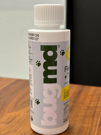 Flea and Tick Concentrate (3.7 Oz, 2 Pack) - Essential Oil-Powered Formula, Controls Fleas, Ticks, Mites in Dogs and Other Furred Animals, Spray on Pet Beds, Kennels