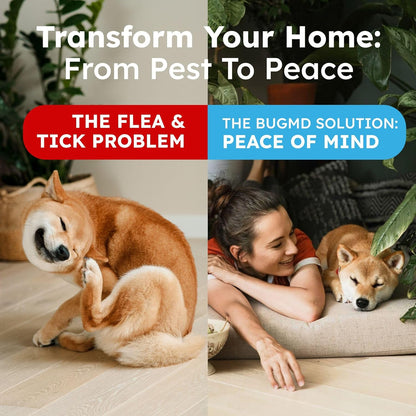Natural Flea and Tick Spray for Dogs, Cats & Home | Plant-Based Flea Treatment & Tick Prevention with Essential Oils